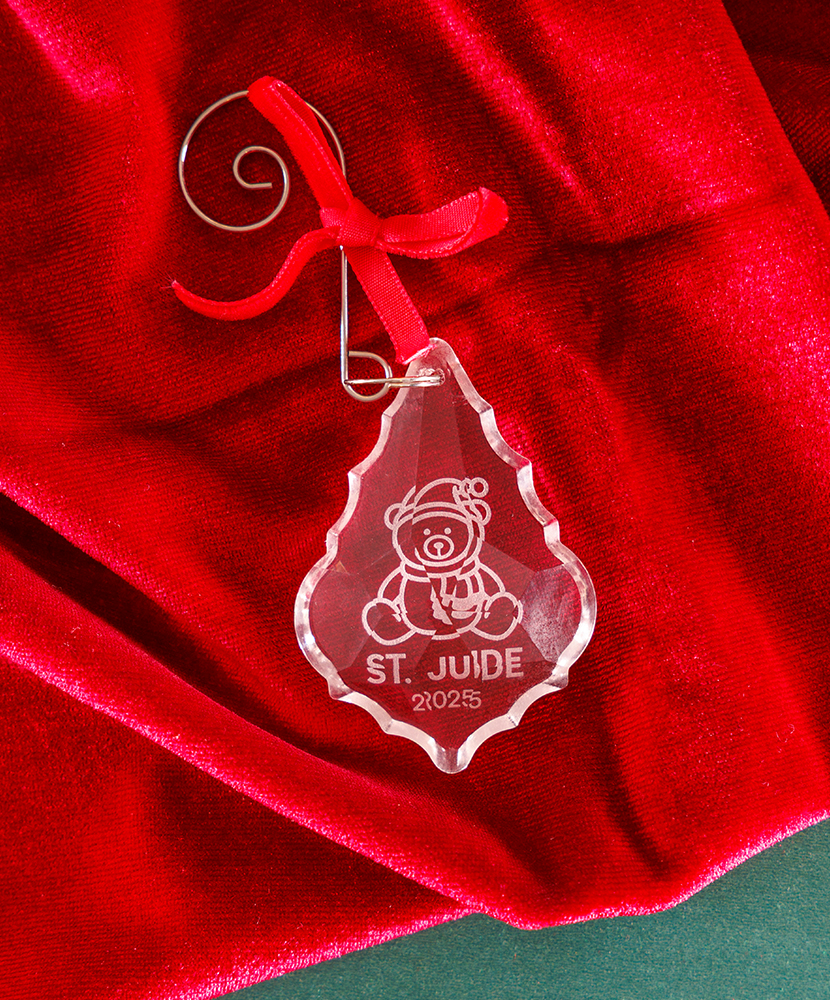 Primary image Teddy Bear Engraved Crystal Ornament